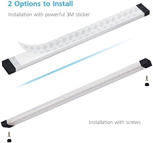 Eshine LED Dimmable sob iluminação do gabinete - painel extra de 20 polegadas, onda manual ativada - controle sem toque, branco