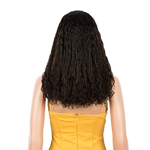 N BLE Star Wigs Curly Lace Front Wigs para mulheres negras solteiras de renda cacheada profundamente peruca pré -arrancada com cabelo de bebê, cor natural com aparência sintética de onda de onda síntética peruca de cabelo frontal 16 polegadas