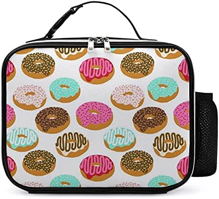 Doces de almoço isolada de donuts de bolsa de lancheira durável com alça de fivela destacável para viagens de piquenique no trabalho de escritório