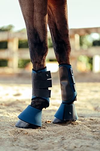 Botas de campainha de neoprene flexíveis de Horze de Munique | Proteção durável de ultrapassagem - liga cinza - pequena