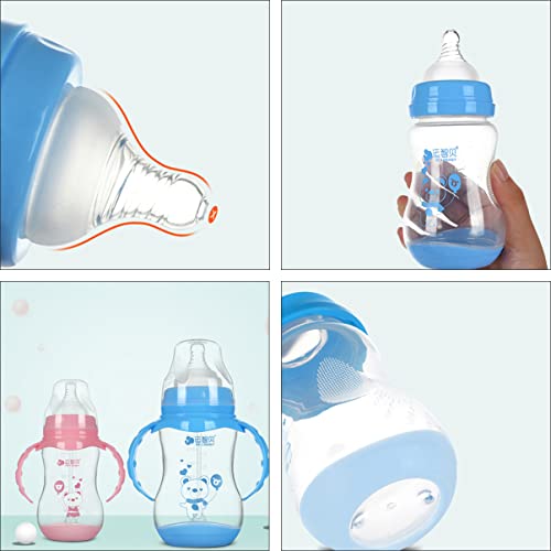 Kisangel Baby Bottle 1pc Criança alimentação para recipiente para recipiente Blue Baby Recém-nascidos Tampa à prova de vazamento Falt Kidles Bottles resistentes amamentando a amamentação bebendo leite materno e garrafas de bebê e garrafas de bebê