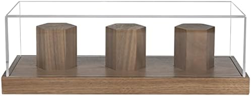 MyGift Premium Solid Walnut Wood Wood Exibir caixa de estojo com porta -pedestal de madeira e tampa de acrílica clara, ideia do presente do dia dos pais
