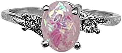 Anéis de prata femininos requintados Corte oval Corte Faux Diamond Jewelry Birthday Proposta Presente Gretos da festa de