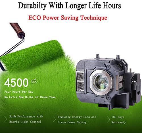 Lâmpada de projector de substituição ELP50 da EWO para Epson Elplp50/V13H010L50 Powerlite 84 84+ 825 825+ 826W 826W+ 85 85+