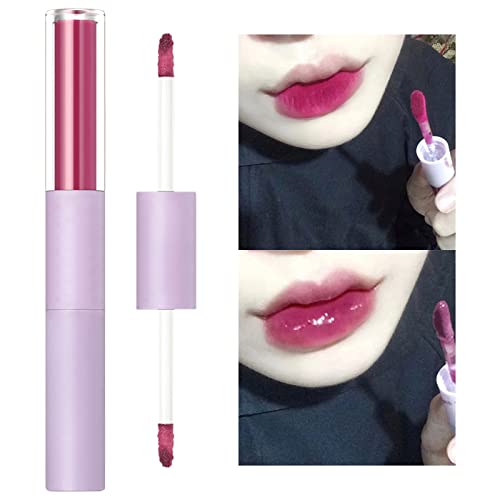 Xiahium Lip Lip Gloss Double Lip Glaze Dois Lipstick de Textura Veludo à prova d'água Non Stick Copo Non Fading Color Clear Lipstick