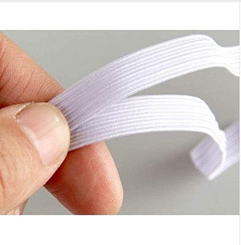 4,95 jardas de comprimento 1/4 polegada Largura elástica faixa elástica de elástico branco elástico pesado elasticidade alta elástica elástica para costurar artesanato diy