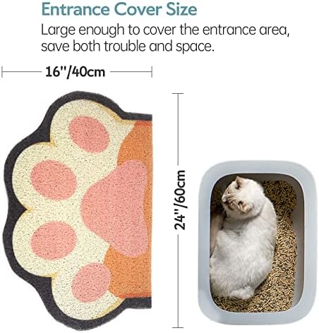 Rarenut fofo de ninhada de gato tapete 24 ”x16”, prende a bagunça da caixa de areia e uma tigela de comida de estimação,