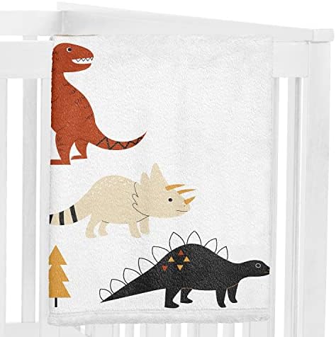 Sweet JoJo Designs Mod Dino Boy Girl Milestone Blanket Mensal Recém -nascido Primeiro Ano Crescimento Memória do Chá Babê Memória da Receba - Laranja Tan Rust Taupe Mostarda Amarelo Marrom Dinosauro Moderno Black Broto Boho