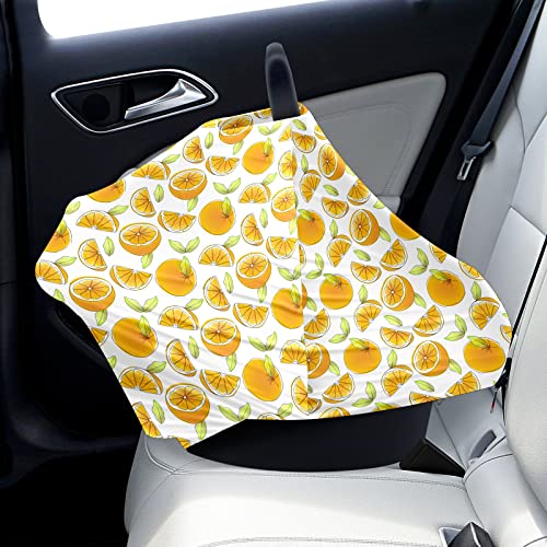 Capas de assento de carro para bebês Tampa de enfermagem de padrões frescos de fruta de laranja do verão Tampa de carrinho de amamentação para carrinho de amamentação para bebês Multryuse Infant Carseat Canopy para meninos meninas, Presentes de chuveiro