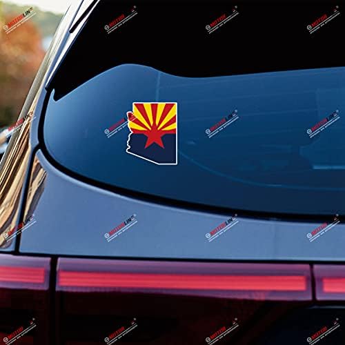 2x Glossy 4 '' Arizona Flag Mapa Decalpe Sticker Us State Car Vinyl