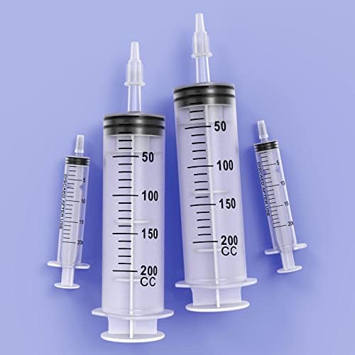 3 x 200 ml de seringa com tampas, seladas individualmente, com tubo de seringa e seringas de 2 x 20 ml para jardins industriais