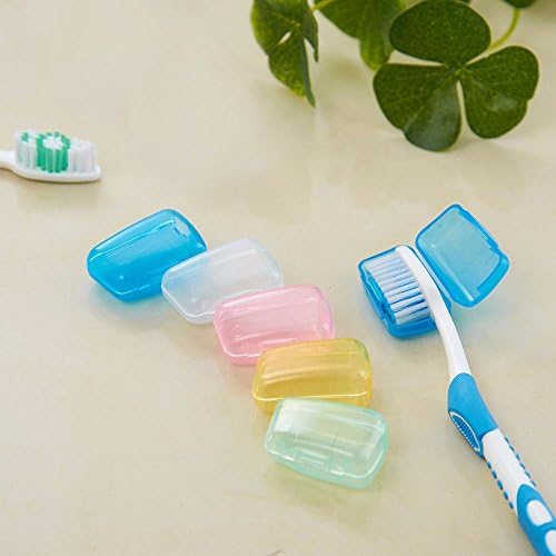 Caixa de viagem da escova de dentes, 5 peças Conjunto de tampa da escova de dentes portátil, Capas de cabeça de escova