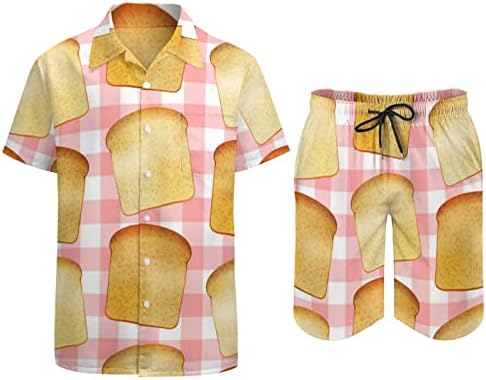 Brilhas brutas de café da manhã Men 2pcs Hawaiian Set Button-Down Logo Fit Tees Shirts Beach Pants Tracksuit