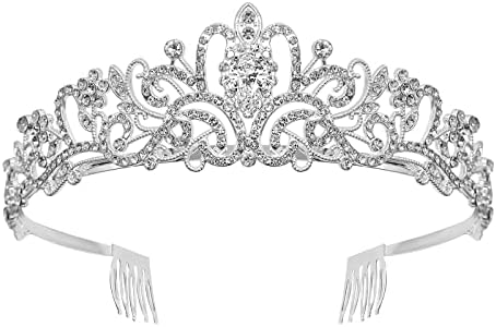 Paparela coroas para mulheres CRISTAL DE PRATA CROWNS Tiara para mulheres e meninas Princesa coroas acessórios para