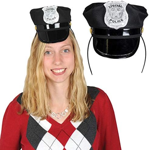 Beistle 60016, 2 peças Chapéu da polícia Bandas de cabeça, um tamanho é mais