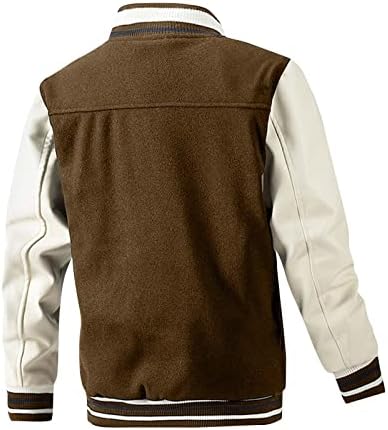 Jaquetas para homens casaco de beisebol outono e inverno novas cores casuais inseridas lã casaco de couro de casaco