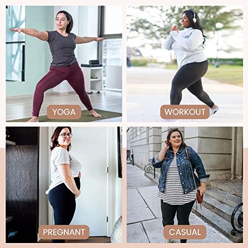 HltPro 3 pacote de tamanho grande perneiras para mulheres- calça macia de cintura alta alta para o treino de ioga