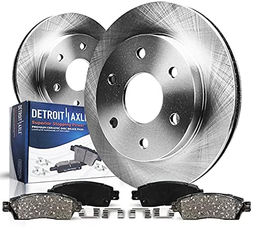 Eixo de Detroit - Rotores de disco dianteiro + substituição de pastilhas de freio de cerâmica para 2010-2018 Lexus GX460 Toyota 4Runner
