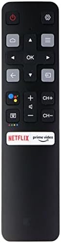 Nova substituição RC802V Compatível remoto com TV TCL Android com vídeo Prime, Netflix Hotkeys sem função de voz