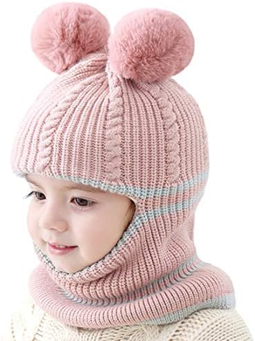Capéu de inverno de criança, chapéu de inverno bebê, lã de lã de garotas chapéu de inverno, chapéu de inverno de inverno lenço de