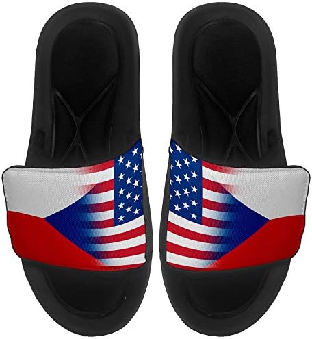 Sandálias/slides Slide -on -Slide para homens, mulheres e jovens - Bandeira da República Tcheca - Flag da República Tcheca