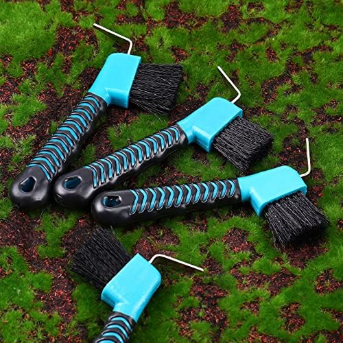 Skylety 10 PCS Horse Hort Pick Brush com alça de borracha macia Homar portátil Cavalos de cavalos de cavalo, azul