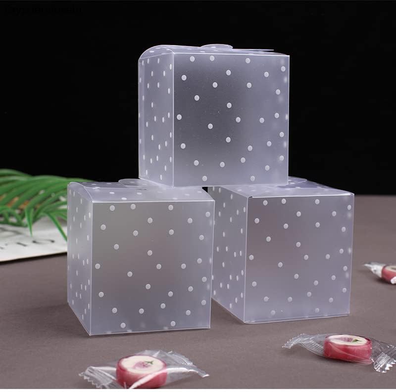 50pcs de bolinhas translúcidas fosadas PVC Candy Candy Favors Favors de festa de Natal Caixas de presente Sweets