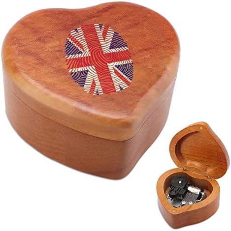 Caixa musical de madeira de impressão digital do Reino Unido Caixas musicais de madeira Melhor presente para aniversário