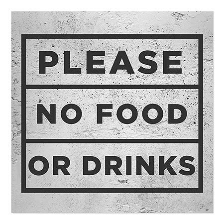 CGSignLab | Por favor, sem comida ou bebida -Janela de cinza básico Janela se apegando | 24 x24