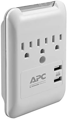 Protetor de surto de saída da parede APC com portas USB, PE3WU3, CA MULTI Plug Outlet, 540 Joule Protection & Surge Protector