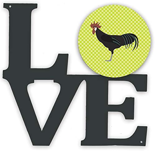 Tesouros de Caroline BB7667WALV Minorca Ctalalan Chicken Green Metal Metal Wall Artwork Love,