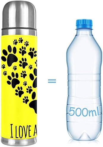 Caneca isolada a vácuo de aço inoxidável, garrafa de água térmica de animais amarelos para animais para bebidas quentes e