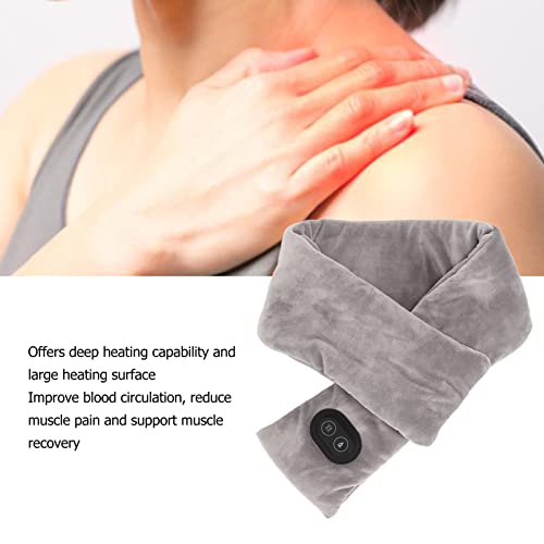Almofada de aquecimento para pescoço de pescoço de pescoço de pescoço para aliviar a dor no pescoço térmico lenço de aquecimento quente de inverno para alívio da rigidez, 3 níveis de aquecimento