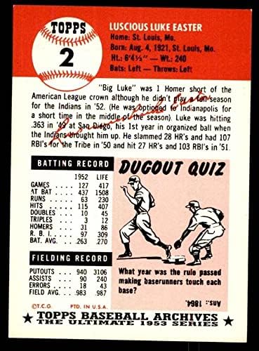 1953 Topps # 2 Luke Páscoa Cleveland Indians NM/MT Indians