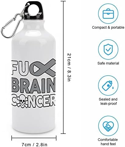 Foda -se o câncer de cérebro ostenta garrafas de água em alumínio isolado a vácuo com tampas de caneca para acampamento