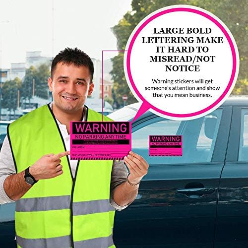 Adesivos de violação de estacionamento da bagunça são difíceis de remover - 100 avisos de reboque - sem adesivos de