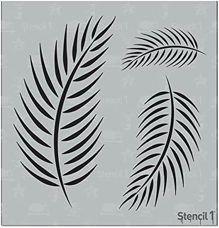 Estêncil1 Palm Fronds Stoncil 5.75 x 6 - Designs para pintura - estênceis de parede para fazer uma reforma fácil, atualize