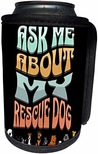 3drose fofo engraçado pergunte -me sobre meus animais de estimação e cachorro de resgate. - LAPA BRANCHA RECERLER WRAP
