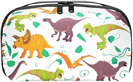 Bolsa de maquiagem à prova d'água, bolsa de maquiagem, organizador cosmético de viagem para mulheres e meninas, Animal de Cartoon Dinossauros