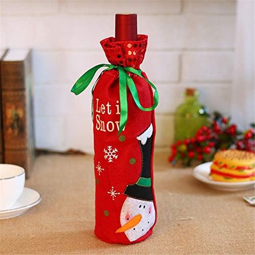 SHINON 2PCS Christmas Champagne Wine Bottle Capa Santa Claus Snowman Party Decoração de Decoração de Christmas Dinner Decor Decoração de Vinho de Vinho de Xmas