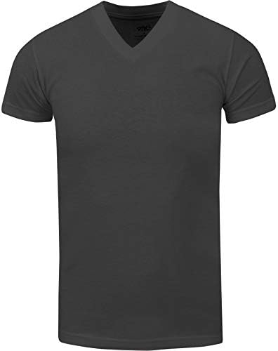 Camiseta de algodão pesado masculino - básico de 6,2 onças de manga curta v colina lisa tshirts top tshirts regulares