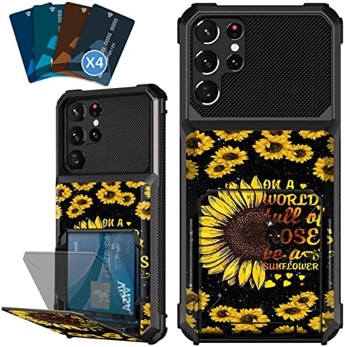 Sddfrhgh para samsung galaxy s23 ultra case case wallet 4 titulares de cartão de crédito slot slot capa de capa, capa telefônica