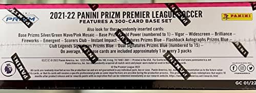 2021/22 Prizm Premier League Soccer Box Factory selado 24 pacotes por caixa 4 cartões por pacote