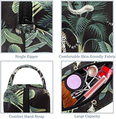 Bolsa de higiene pessoal, bolsa de cosméticos de maquiagem para homens, homens de leopardo tropical moderno LEOPARD LEMUR TREE