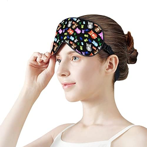 Owl Pattern Sleep Masks Cobertura de olho Blackout com linha de correia elástica ajustável para homens para homens Men Yoga