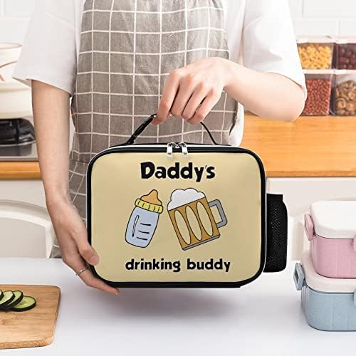 Daddy's Drinking Buddy Lancht Box Isolle Proceado Cooler Tote Bag para Piquenique de trabalho