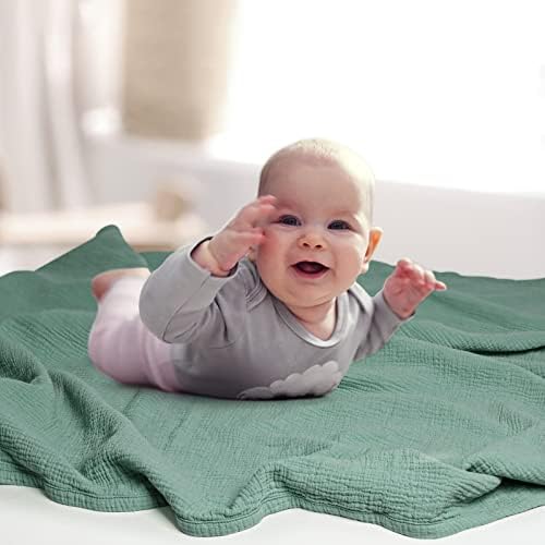 Lulu Moon Muslin Quilt Clanta, cobertor de berço para bebê e criança, 47x47 polegadas