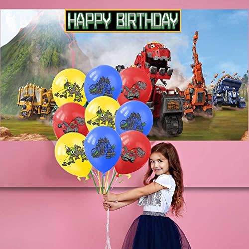 Dinosaur Truck Dinotrux suprimentos decorações Decorações de bolo de aniversário Balões de decoração de bandeira