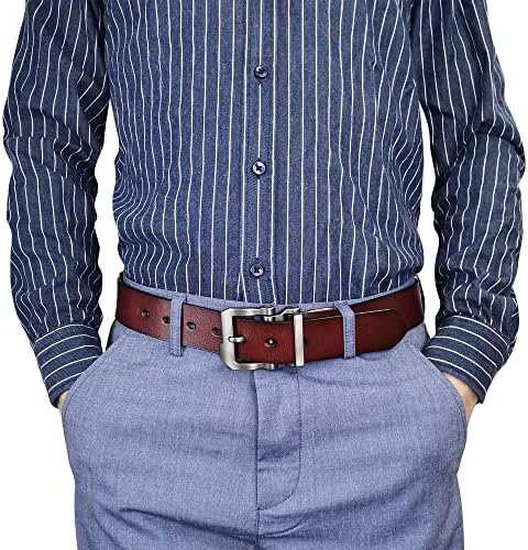 Cintos de jinghao para homens grandes e altos, couro de cinto para homens para vestido de jeans casual trabalha em todos os tamanho