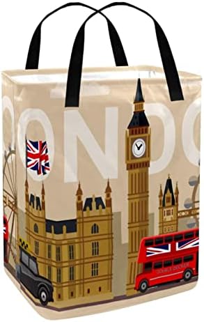 Retro London UK Flagsymbols britânicos Prinha cesto de roupa dobra